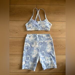 White Fox Boutique Blue Tie Dye Activewear Set